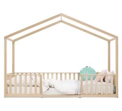 Huisbed Robin 90x200 - Naturel -Baby Bonanza bopita huisbed robin 90x200 naturel 2