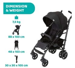 CHICCO Liteway 4 Complete Buggy- Zwart -Baby Bonanza chicco liteway 4 complete buggy zwart 7
