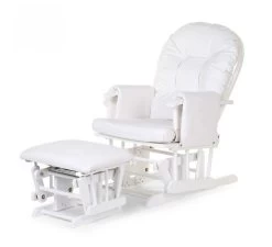 Childhome Gliding Chair Rond Beuk - Wit + Voetenbank