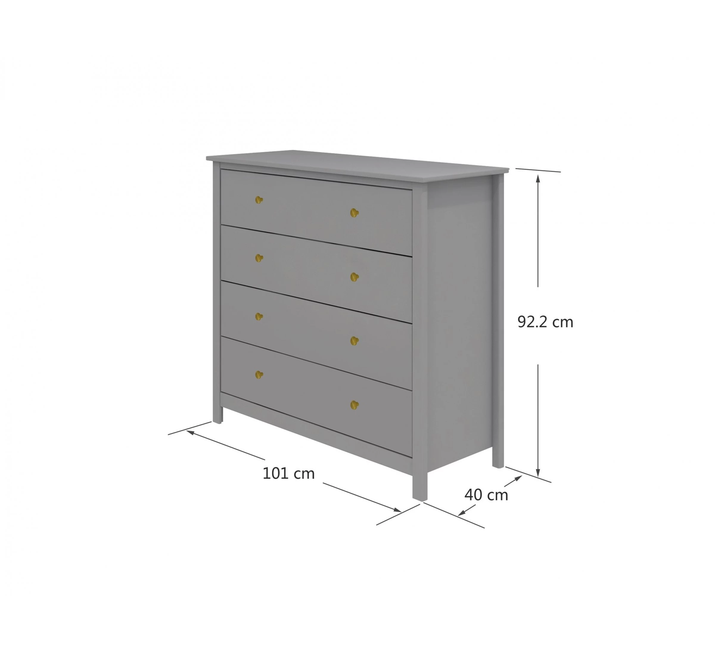 Commode Luna 4-Laden - Grey 6 Commode Luna 4-Laden - Grey - Afbeelding 4