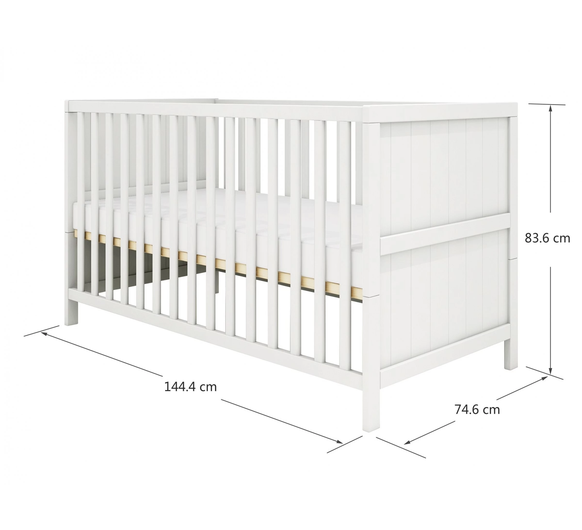 Ledikant Luna Groeven 70x140 - White 7 Ledikant Luna Groeven 70x140 - White - Afbeelding 5