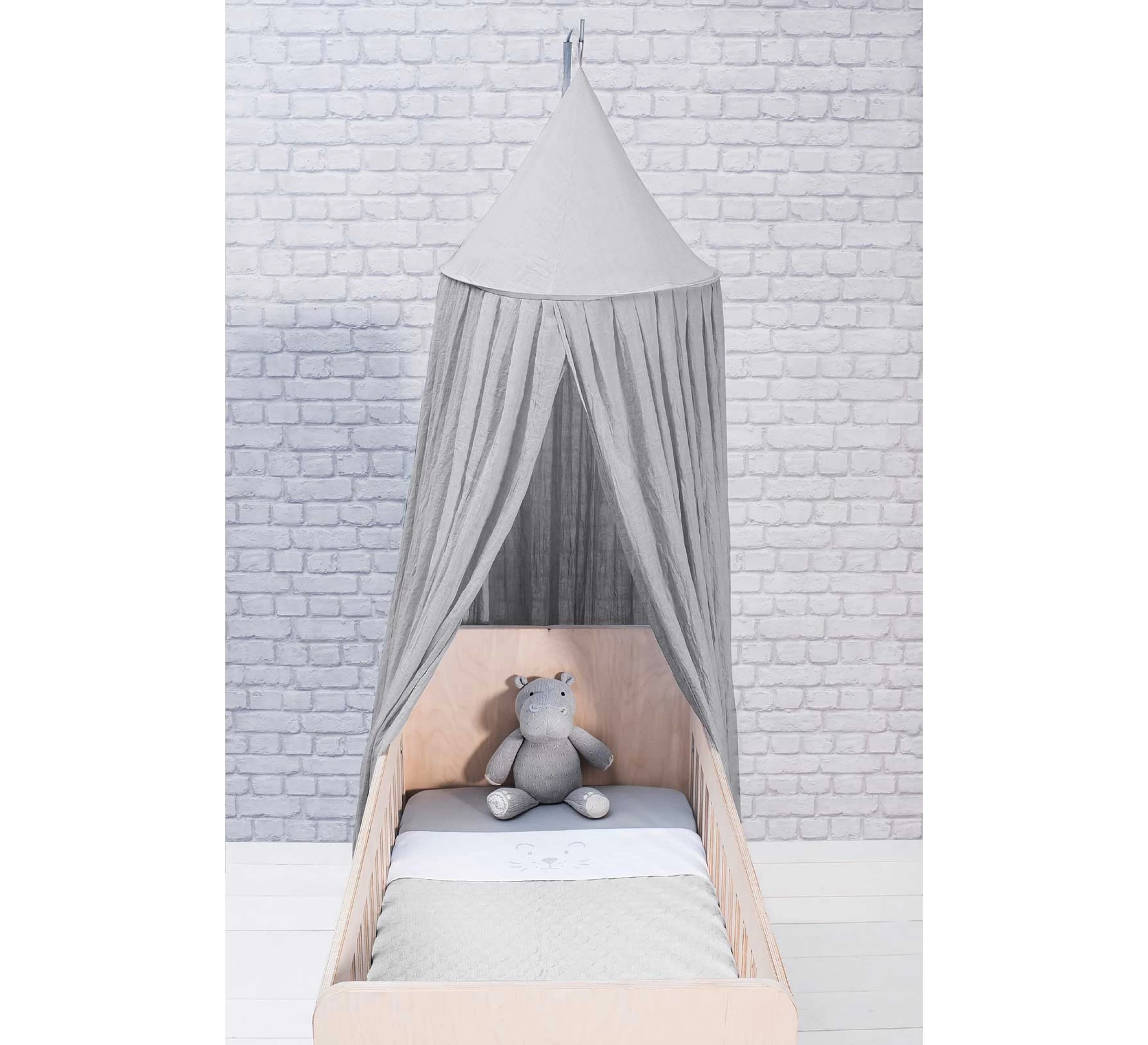 Jollein Klamboe Vintage 245 Cm - Soft Grey 4 Jollein Klamboe Vintage 245 Cm - Soft Grey - Afbeelding 2
