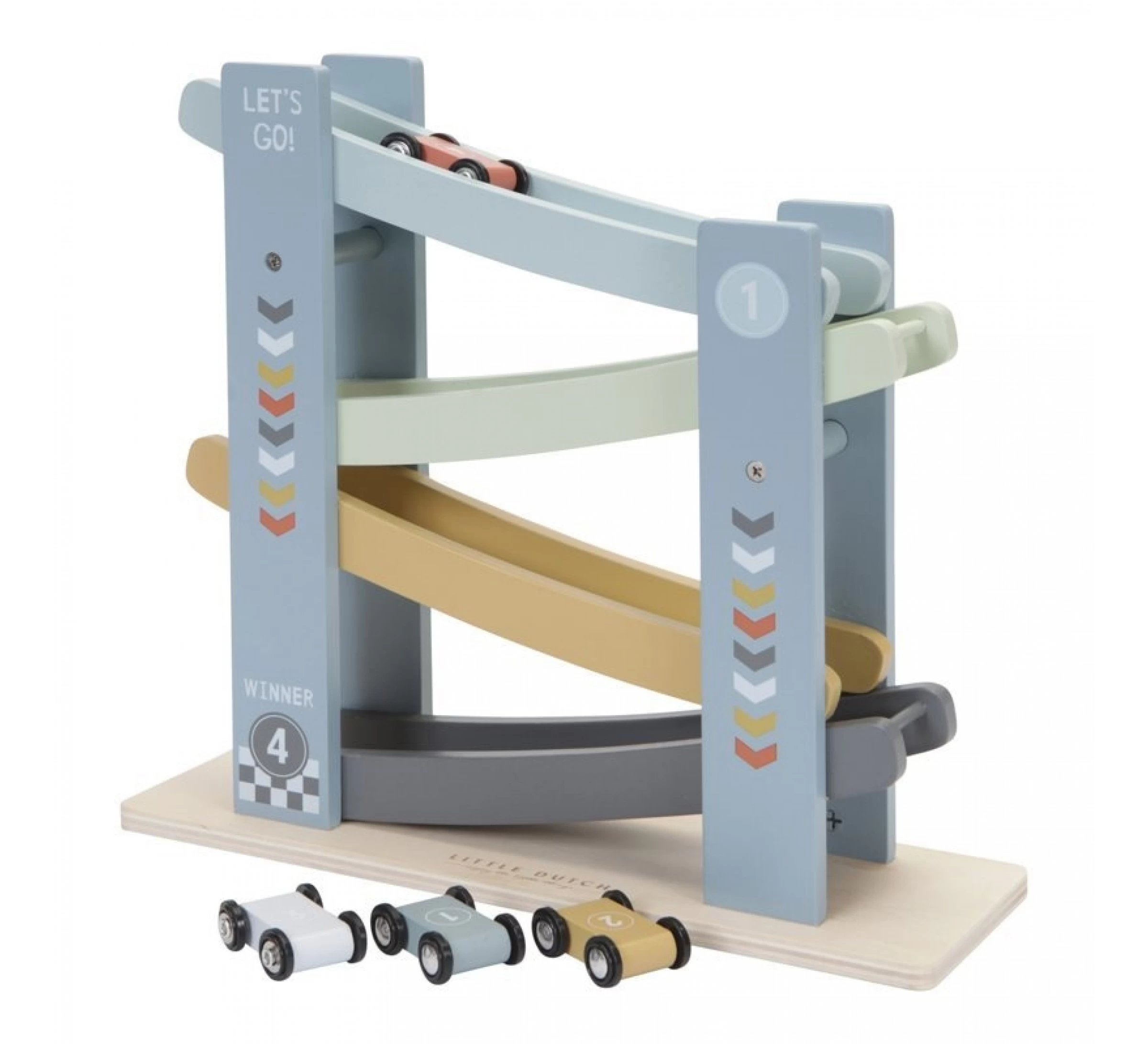 Little Dutch Rollerbaan Cars - Blue 3 Little Dutch Rollerbaan Cars - Blue