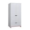 Mini 2-deurskast Wit/roze -Baby Bonanza pinio mini 2 deurskast wit roze