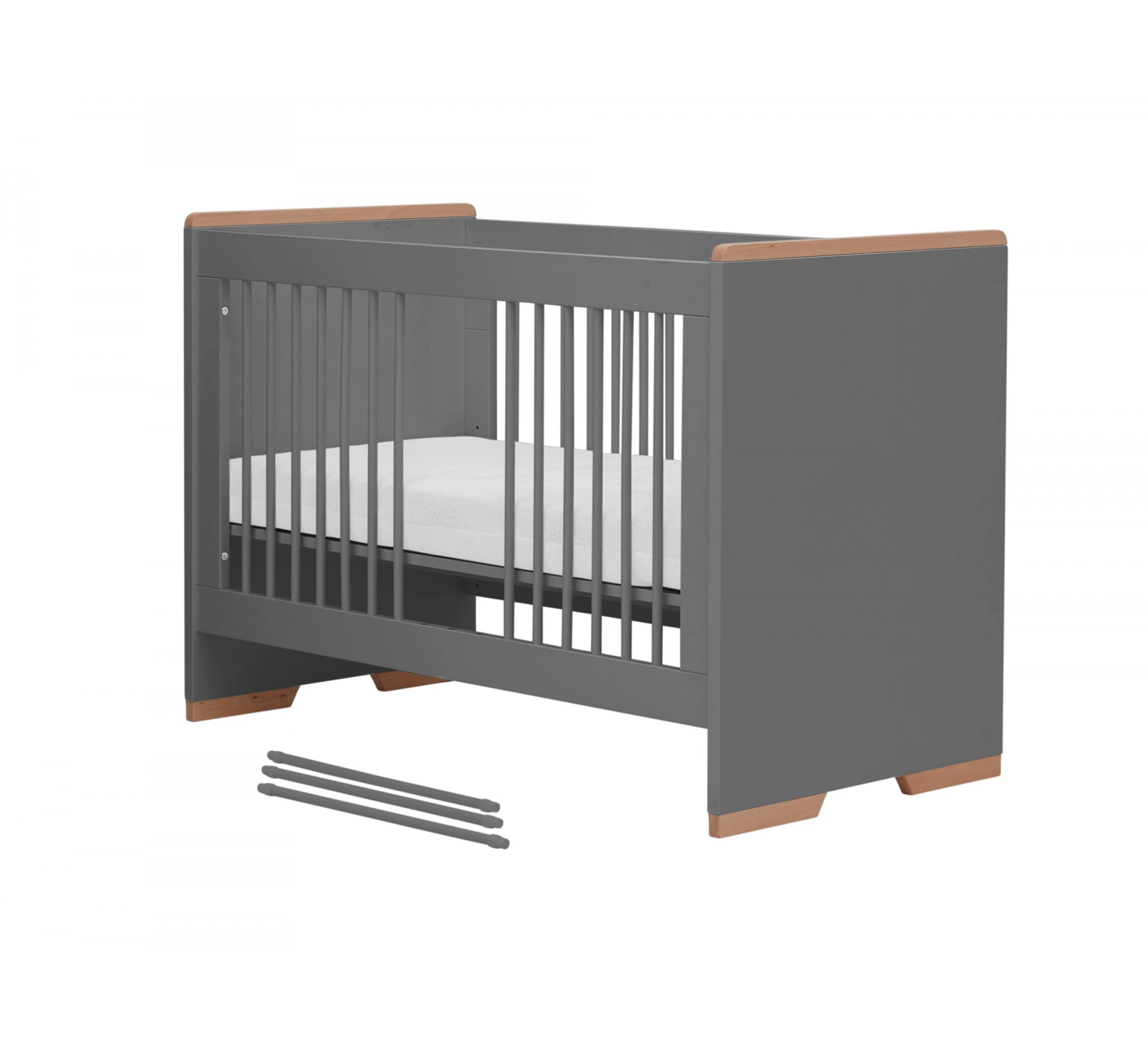 Snap Ledikant 60x120cm - Dark Grey 4 Snap Ledikant 60x120cm - Dark Grey - Afbeelding 2