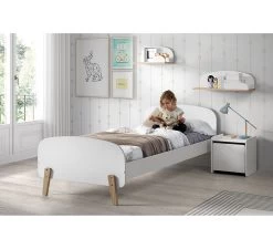Kiddy Bed 90x200 - Satin White -Baby Bonanza vipack kiddy bed 90x200 satin white 1