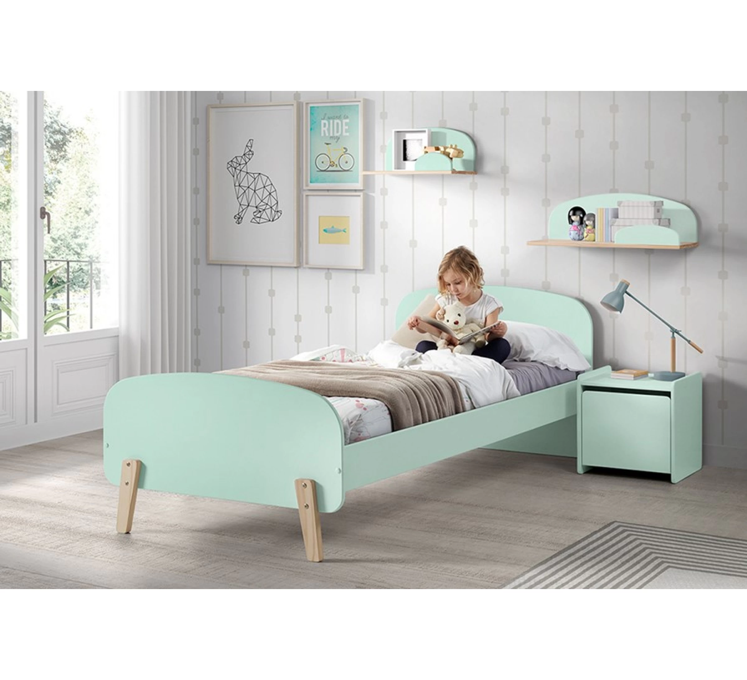 Kiddy Nachtkastje - Mint Green 4 Kiddy Nachtkastje - Mint Green - Afbeelding 2